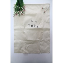 Toys Baskılı Büyük Boy Çok Amaçlı Büzgülü Oyuncak Torbası 50x70 Bej