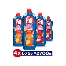 Pril Türkiye Serisi Portakal + Elma Kokulu Elde Yıkama Sıvı Bulaşık Deterjanı 4 x 675 ML