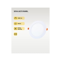 Ac Aydınlatma 12w Sıva Altı Yuvarlak Slim Led Panel 4000k Gün Işığı - 2 Adet Diğer