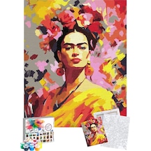 Sayılarla Boyama Seti 40 x 50 CM Tuval Şasesine Gerili Frida