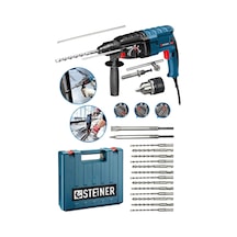 Steiner 4000 W Darbeli Kırıcı Delici Matkap + Mandren + 15 Parça Uç