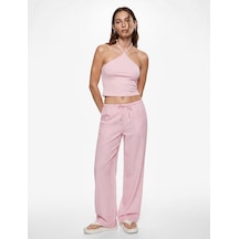 Koton Koton X Sibil Çetinkaya - Slim Fit Boyundan Bağlamalı Halter Yaka Top Pembe 6sak10071uk Gül