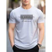Los Angeles Süprem T-shirt - Beyaz Oversize Bisiklet Yaka Kısa Kol Tişört Beyaz-72700