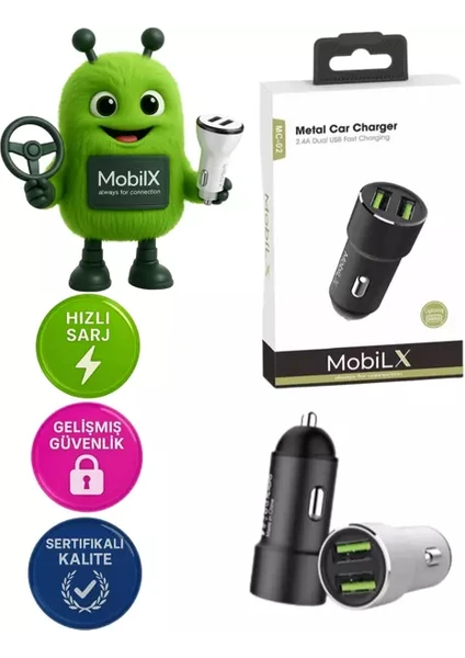 38 W Çift Çıkış Usb Araç Şarjı