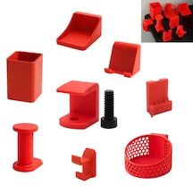 Özel 3d Baskı 8 Li Modüler Masa Düzenleyici Tak Çıkar Değiştirilebilir Düzenleyici Kırmızı