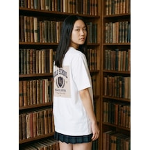 Black Nova Oversize Baskılı Unisex Tişört Back To The School Beyaz