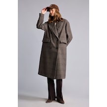 Defacto Regular Fit Ekose Kruvaze Kaşe Kaban H8594ax26wnbn604 Kahve-bn604