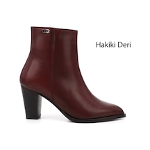 Gönderi(R) Gönderi R Bordo Antik Fermuarlı Sivri Burun Hakiki Deri Bot Bordo