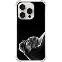 Apple Uyumlu iPhone 15 Pro Köpek 1 Baskılı Şeffaf Köşe Korumalı Antişok Kılıf