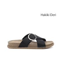 Gönderir Gönderi R Kadın Siyah Çapraz Bantlı Hakiki Deri Terlik Dyza83042017