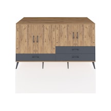 Kronos Konsol 5 Raflı 3 Çekmeceli 4 Kapaklı 176x59x99 Çam-çam/ant Çam-çam/antrasit