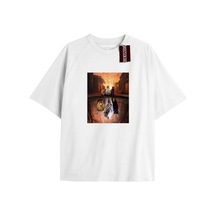 Tarzsokak Active Baskılı Oversize Kalıp Unisex T-shirt Bej