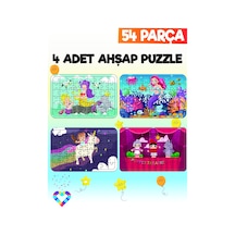 Ahşap 54 Parça 4 Adet Çocuk Puzzle-3
