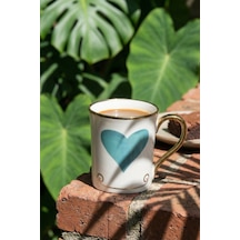 Heart Porselen Kupa Mavi - 250 Ml Mavi