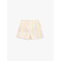 Koton Pamuklu Slim Fit Çizgili Mikro Şort Pınk Strıpe 6sak40268ew Pembe