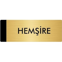 Metal Yönlendirme Levhası, Departman Kapı Isimliği Hemşire 7x20 Cm Altın Renk