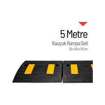 Kauçuk Rampa, Otopark Rampası, Kaldırım Rampası 30 X 50 X 10 Cm 5 Metre-3912