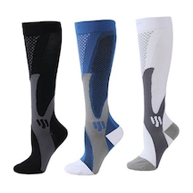 Kkt-scl 3 Çift Maraton Outdoor Spor Çorabı-siyah - Beyaz - Mavi
