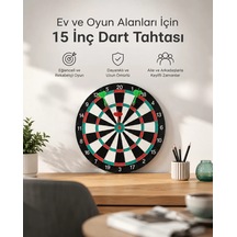 15 İnç Büyük Boy Dart Tahtası Ev Oyun Seti 4 Adet Metal Uç Oklu Mh-hs8816-1730