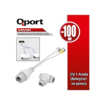 Qport Q-splpoe1 Poe Splıtter 2-in-1 Ağ Konnektörü+ 3 Yollu Rj45 Konnektörü