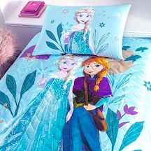 Frozen Flower Power Cpp Standart Pamuk-polyester Nevresim Takımı, Mavi, Tek Kişilik 0
