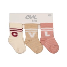 Civil Baby Cvl 3'lü 6-18 Ay Bebek Kız Çorap Set - Standart 12 Ay