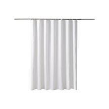 Tenfowee Beyaz Su Geçirmez Anti-moistür Banyo Perdisi - Kalın Poliester, 150x200 Cm, 1 Adet + 10 Adet Kanca Beyaz