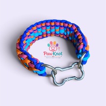 Knottybone Paracord Köpek Tasması Hand Made El Yapımı Lacivert - Mavi - Turuncu - Koyu Pembe
