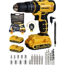 Dragro GTX-58 58V 5 AH Darbeli Çift Akülü Vidalama Makinesi - Sarı