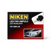 Nıken 9006 6000k Led Xenon Far Ampulü 30000lm Ultra Güçlü Beyaz Işık Fanlı Sistem Takım