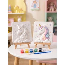 Tek Boynuzlu Unicorn 15x15 Taş Boyama Seti Çocuk Ve Yetişkin Hobi Seti