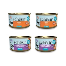 Schesir 2 Çeşit Karma Sardalyalı Sos İçinde Tamamlayıcı Kedi Konservesi 70 G X 4 Adet