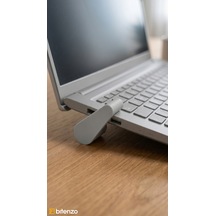 Minimalist Yuvarlak Tasarım Mini Laptop Standı - 2'li Set Taşınabilir Ergonomik Yükseltici - Koyu Gri