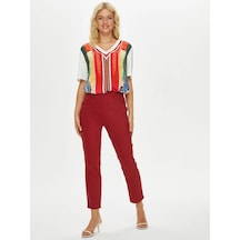 Faik Sönmez Slim Fit Kadın Pantolon 69058 Bordo