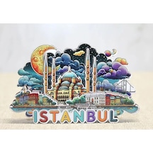 Ahşap İstanbul Temalı Magnet Alk4599 .
