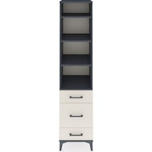 Hyperion Dolap 4 Raflı 3 Çekmeceli 44x44x195 Antrasit-aytaşı Antrasit