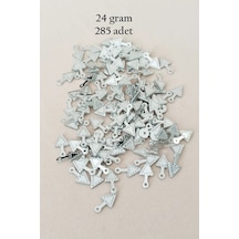 Tedar Oya Abiye Bileklik Kolye Pleksi Metalik Plastik Pul Gümüş Renk 24 Gram 285 Adet - Bnc565 Najmaddin (No:1) 8.5Cm X 10.5 Cm