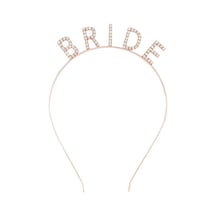 Rose Gold Renk Bekarlığa Veda Kristal Taş Bride Tacı İthal 16x10 Cm