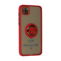 Bezos Huawei Y5p Kılıf Montreal Yüzüklü Silikon Kapak - Kırmızı Ob