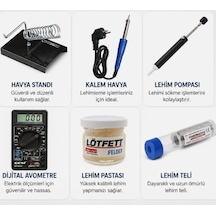 6 Parça Hobi Havya Seti Dijital Ölçü Aleti Lehim Yapma Set