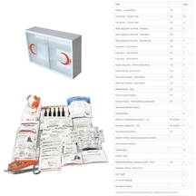 Plastik Ecza Dolabı Lux Beyaz + İlkyardım İşyeri Okul Fabrika İçerik Paketi Full Set