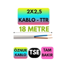 Öznur 2x2,5 Ttr Kablo Beyaz Metre Seçenekli - 18 Metre