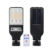 Panther Pt-2980 Solar Duvar Lambası, 3 Cob Led, Hareket Sensörü, Uzaktan Kumanda, Siyah Diğer