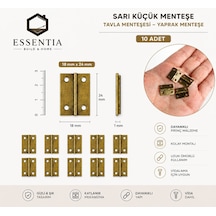 18x24 Mm Sarı Küçük Menteşe Tavla & Ahşap Kutu Menteşesi 10 Adet gold