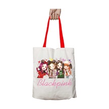Art Hediye Kırmızı Kulplu Black Pink Blackpink Kpop Yıkanabilir Omuz Çanta Çok Renkli