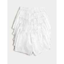 Marks & Spencer 5'li Saf Pamuklu Boxer T14003516 Beyaz