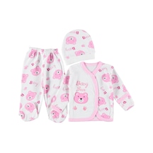 Furkanbaby Pembe 3 Lü Kendinden Eldivenli Takım Seti Pembe