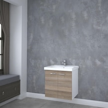 Turkuaz Frame Etajerli Lavabo 60X45 Cm Ve Terra Banyo Dolabı Çok Renkli
