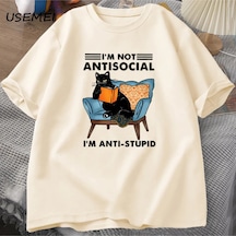 Flood Of Style Komik Kedi Okuma Kitap T-shirt Grafik Tees Pamuk Erkek Giyim O Boyun Meme Kısa Kollu Tees Har Haki