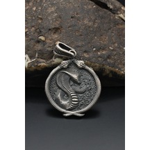Prestij Gümüş Kobra Yılanı Figürlü Kolye Ucu 925 Ayar Gümüş